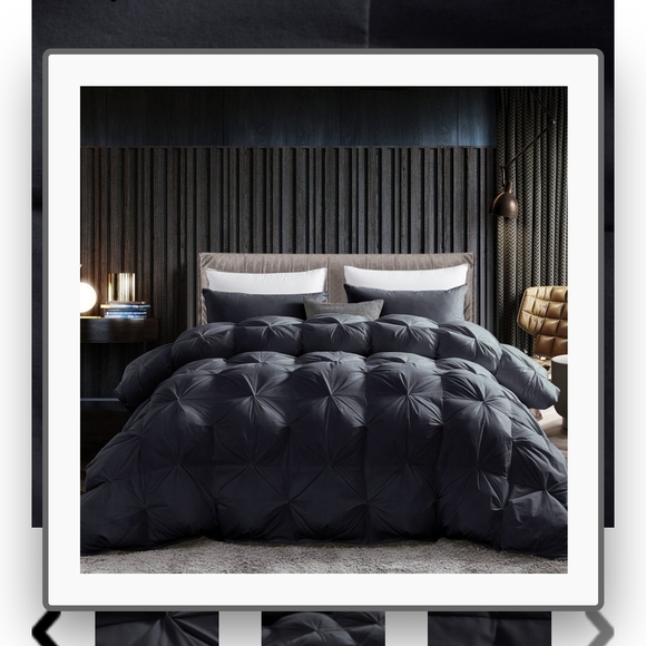 Luxurious All-Season Pinch Pleat Oversize Goose Down Comforter Duvet 750+ Queen